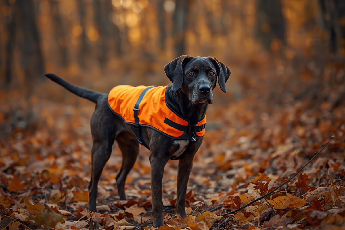 Chien de chasse accompagné de son maître